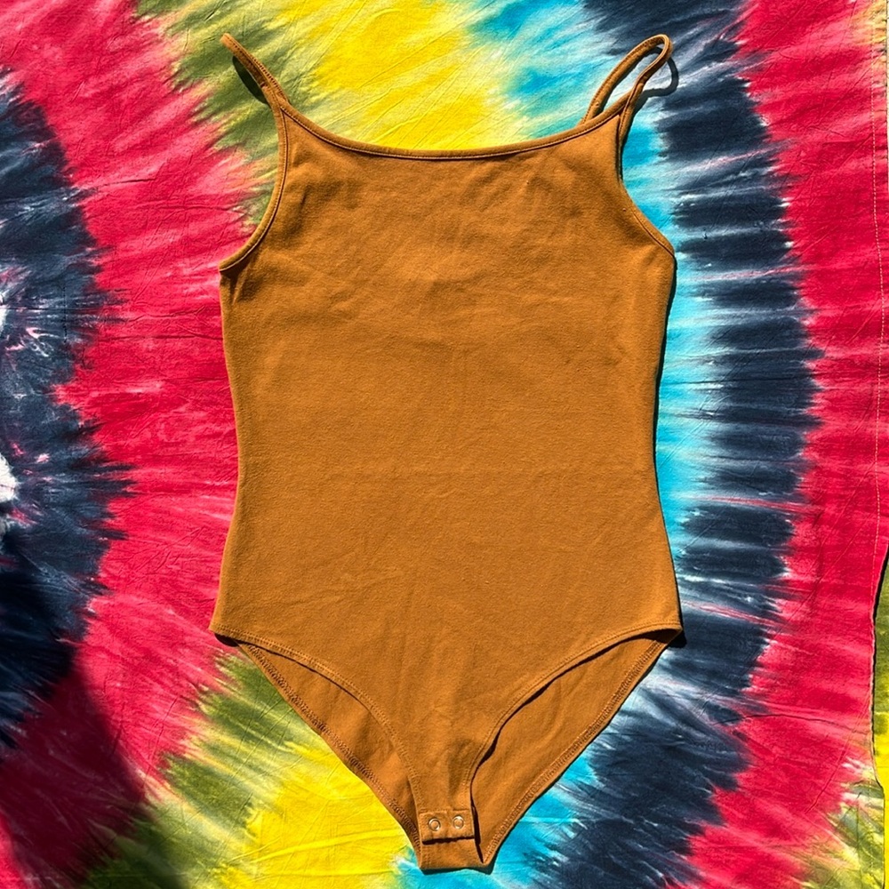 Forever 21 Mustard Yellow Spaghetti Strap Bodysuit